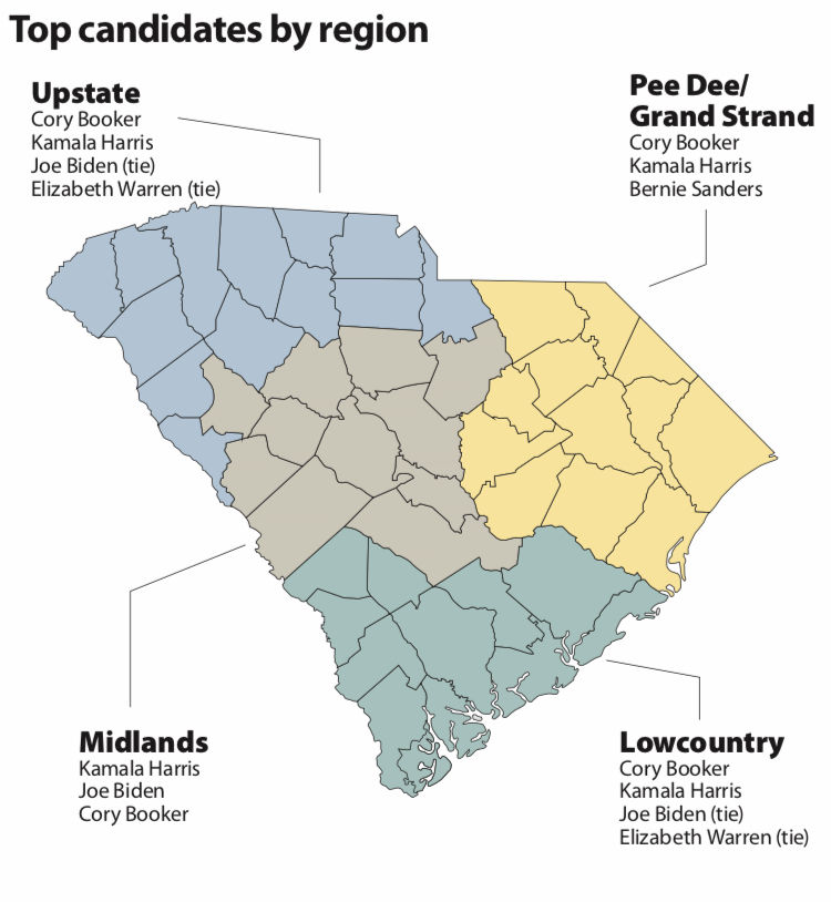 Top candidates by region web graphic